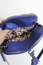 B. Makowsky Blue Tassel Leather Bag