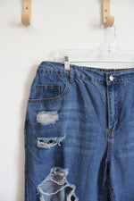 Shein Curve Distressed Elastic Waist Jeans | 2XL