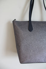 Kate Spade Joeley Dusty Navy Glitter Large Tote Bag