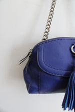 B. Makowsky Blue Tassel Leather Bag