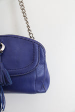 B. Makowsky Blue Tassel Leather Bag