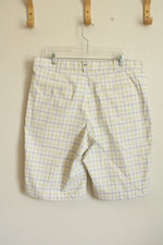 Nike Golf White Gray and Green Plaid Short | 36