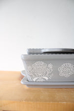 Berkley Jensen Gray Floral Bakeware Dish Set