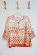 NEW Alfred Dunner Orange Patterned Blouse | 14