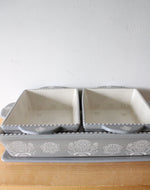Berkley Jensen Gray Floral Bakeware Dish Set
