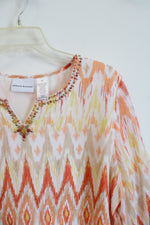 NEW Alfred Dunner Orange Patterned Blouse | 14