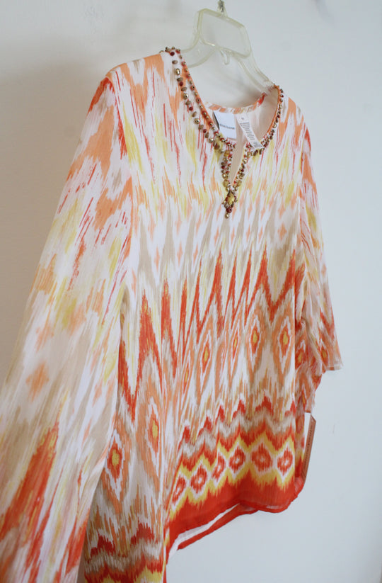 NEW Alfred Dunner Orange Patterned Blouse | 14