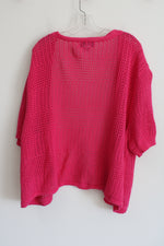 Sag Harbor Hot Pink Knit Cardigan | 3X