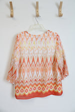 NEW Alfred Dunner Orange Patterned Blouse | 14