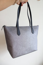 Kate Spade Joeley Dusty Navy Glitter Large Tote Bag