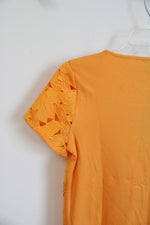 NEW Ann Taylor Orange Lace Overlay Top | XXS Petite
