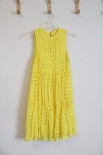 Lilly Pulitzer Indria Yellow Eyelet Tiered Swing Dress | S