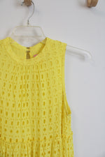 Lilly Pulitzer Indria Yellow Eyelet Tiered Swing Dress | S