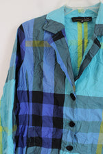 NEW Liv Blue & Green Plaid Windbreaker Jacket | XS