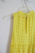 Lilly Pulitzer Indria Yellow Eyelet Tiered Swing Dress | S