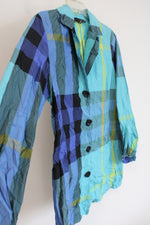 NEW Liv Blue & Green Plaid Windbreaker Jacket | XS