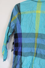 NEW Liv Blue & Green Plaid Windbreaker Jacket | XS