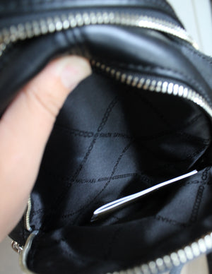 black rhea leather backpack Michael Michael Kors, Rhea Mini Python-Embossed Leather Backpack, Black, One Size