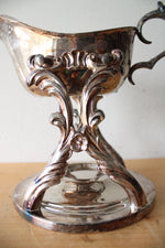 Vintage Silver Plated Gravy Boat & Warming Stand