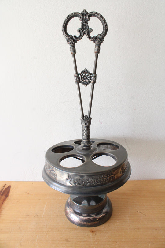 Vintage Monarch Silver Co. Triple Cruet Stand