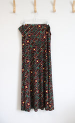 LuLaRoe Black Square Patterned Knit Maxi Skirt | 2XL