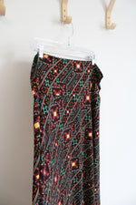 LuLaRoe Black Square Patterned Knit Maxi Skirt | 2XL