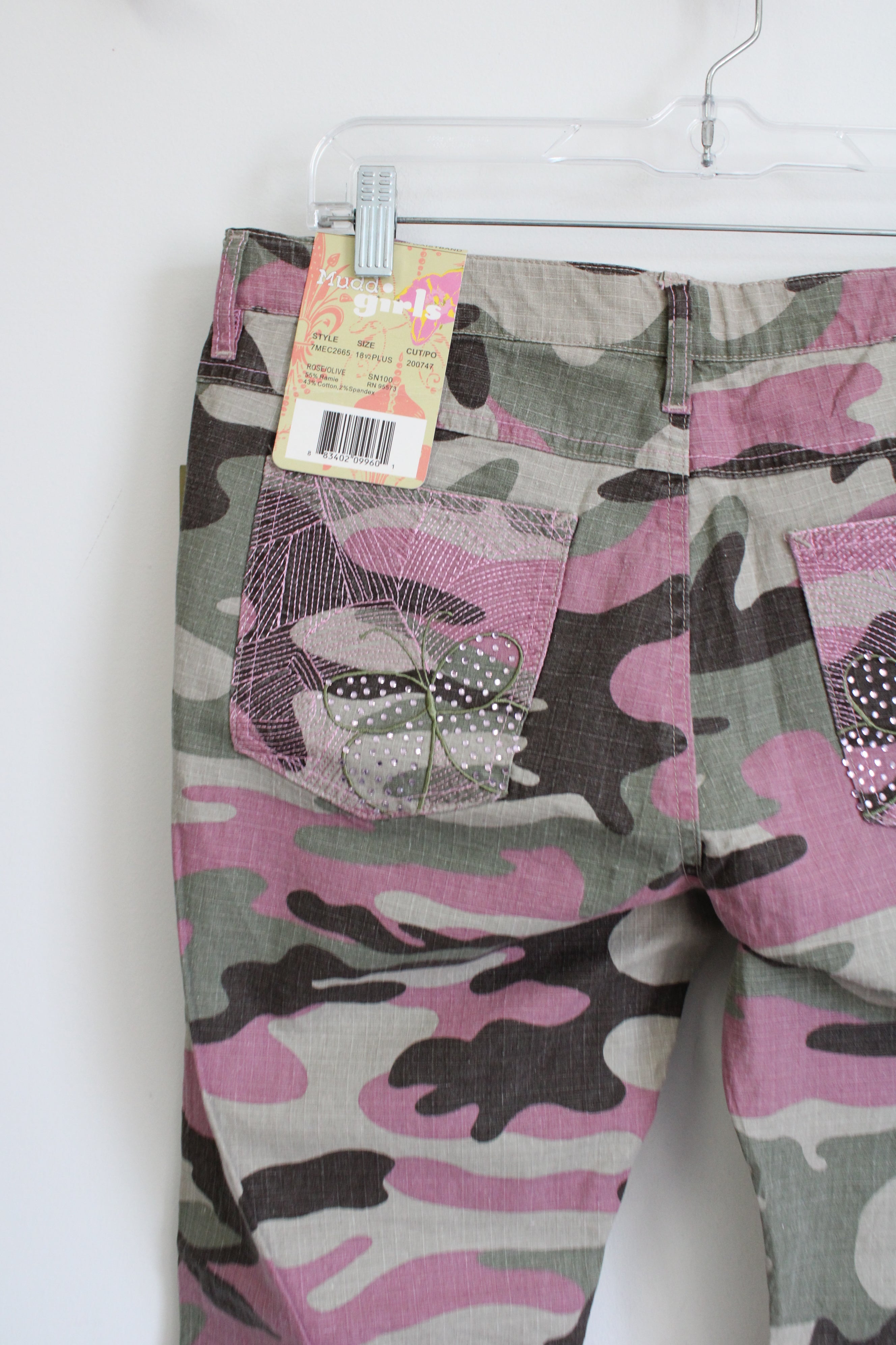 NEW Mudd Pink Green Camo Pants | 18 1/2 Plus