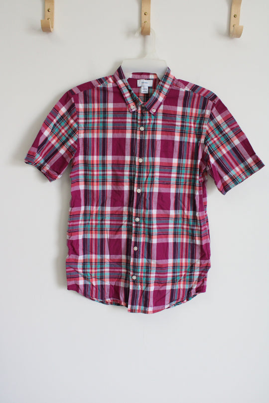 Old Navy Multi-Colored Plaid Button Down Shirt | Youth XL (14/16)