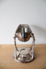 Vintage Silver Plated Gravy Boat & Warming Stand