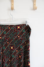LuLaRoe Black Square Patterned Knit Maxi Skirt | 2XL