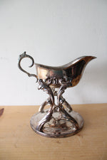 Vintage Silver Plated Gravy Boat & Warming Stand
