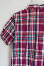 Old Navy Multi-Colored Plaid Button Down Shirt | Youth XL (14/16)