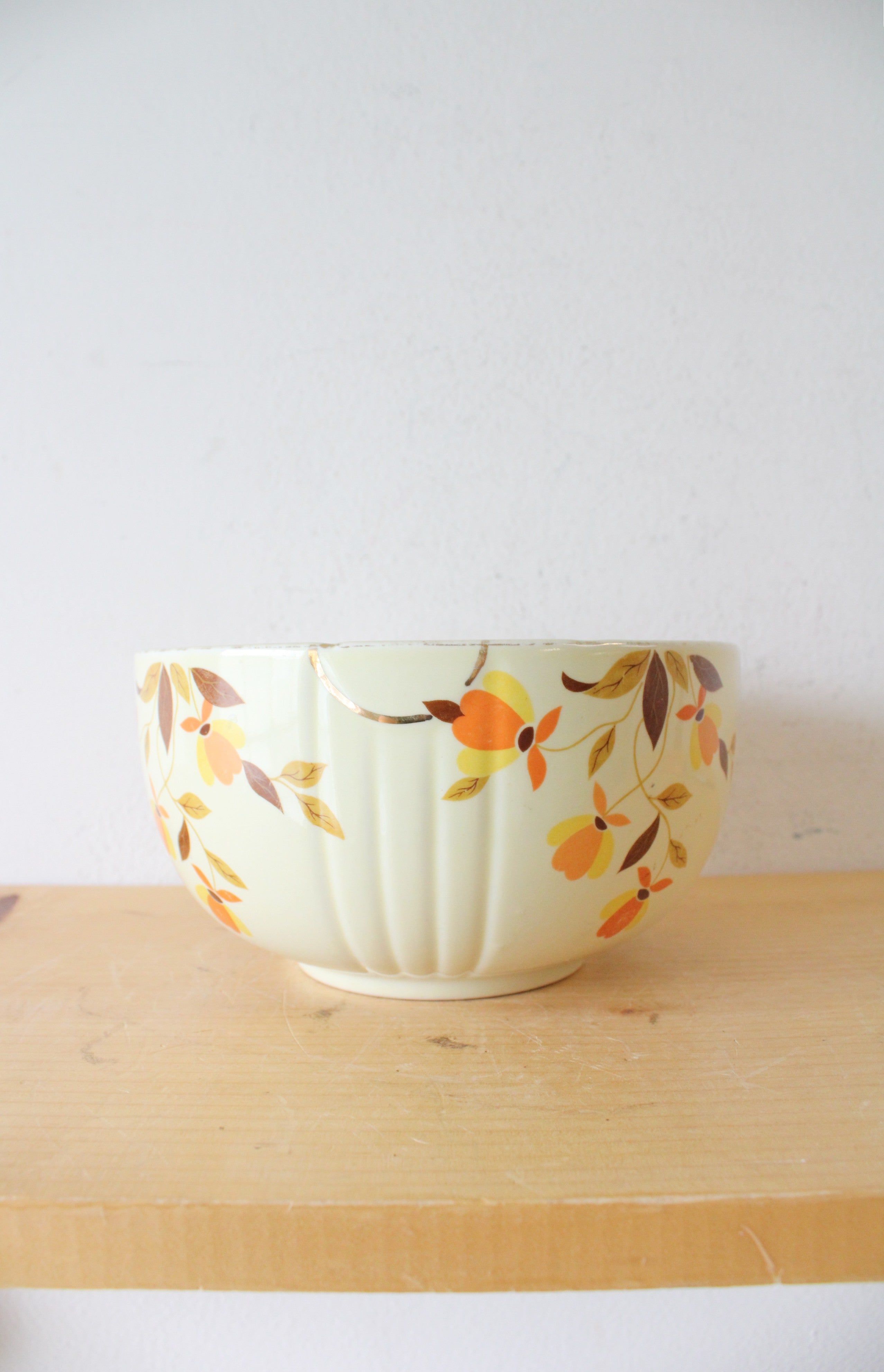 Hall's Superior Fall Colored Floral Medium Bowl