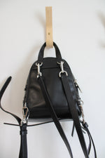 Michael Kors Rhea Mini Python-Embossed Black Leather Backpack