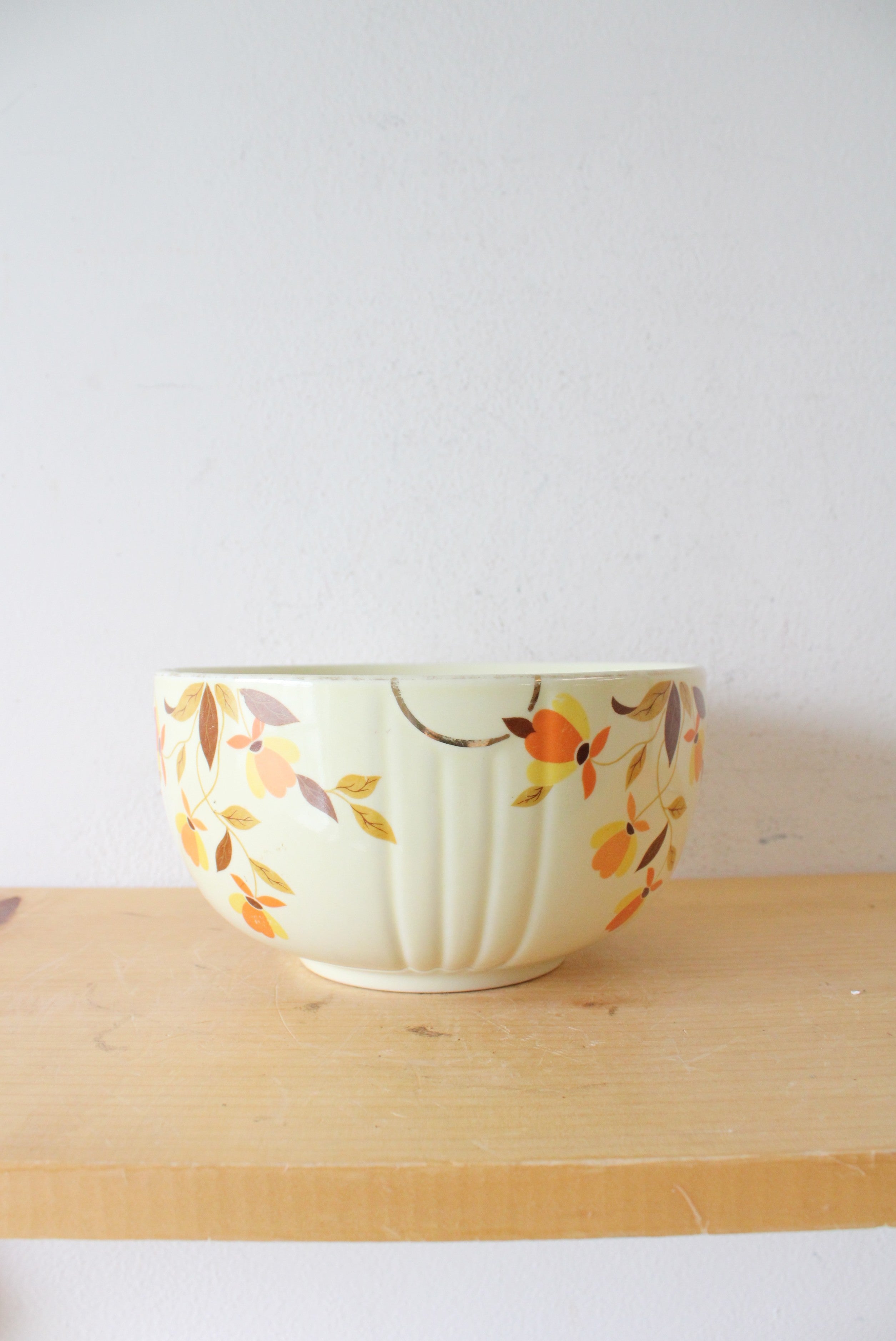 Hall's Superior Fall Colored Floral Medium Bowl