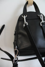 Michael Kors Rhea Mini Python-Embossed Black Leather Backpack