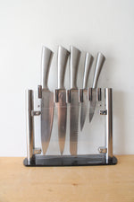 Utopia Kitchen 5-Piece Stainless Steel Knife Set & Clear Stand