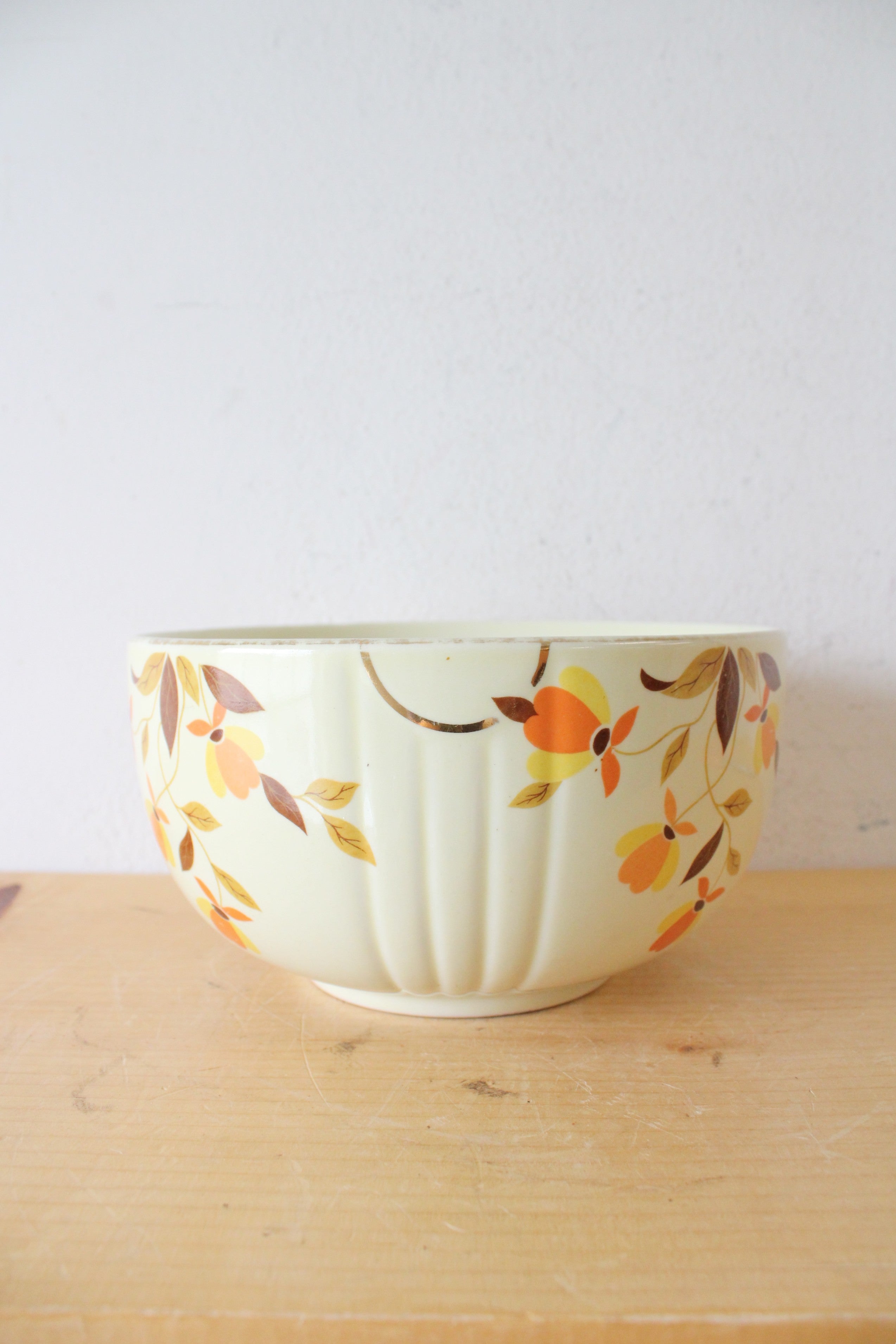 Hall's Superior Fall Colored Floral Medium Bowl
