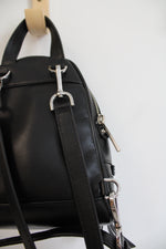 Michael Kors Rhea Mini Python-Embossed Black Leather Backpack