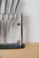 Utopia Kitchen 5-Piece Stainless Steel Knife Set & Clear Stand