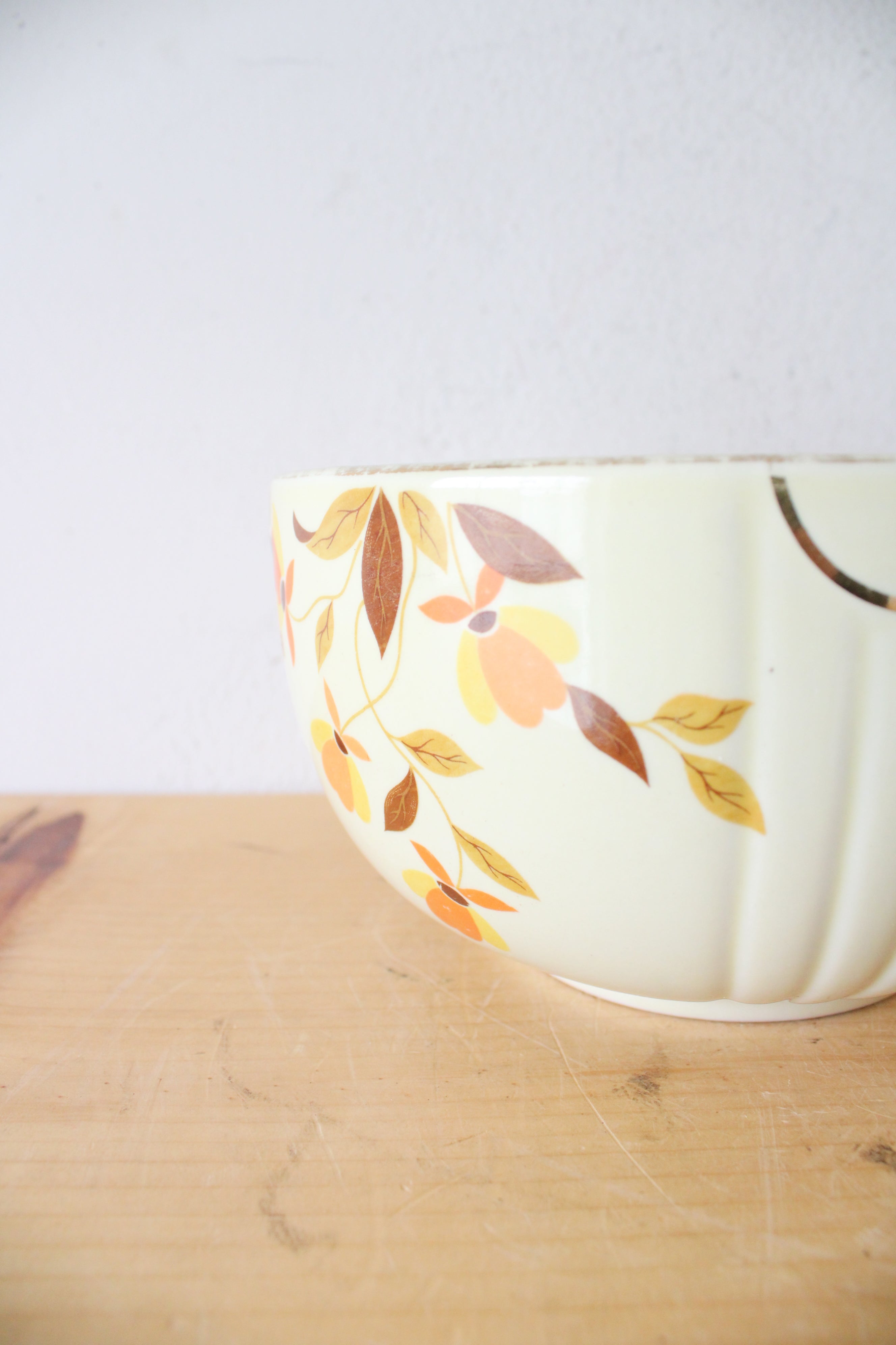 Hall's Superior Fall Colored Floral Medium Bowl