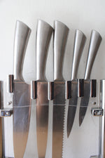 Utopia Kitchen 5-Piece Stainless Steel Knife Set & Clear Stand