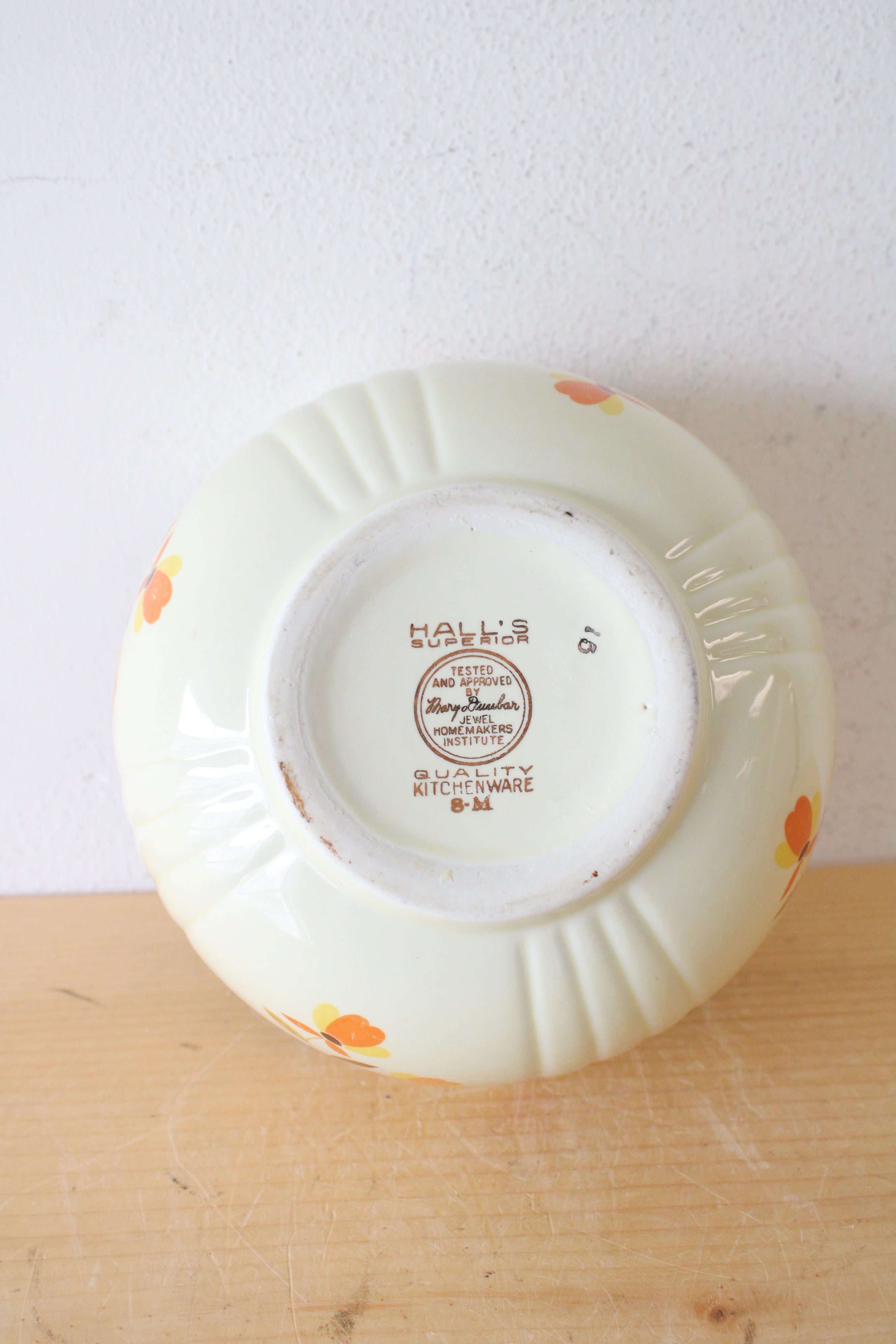 Hall's Superior Fall Colored Floral Medium Bowl
