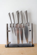 Utopia Kitchen 5-Piece Stainless Steel Knife Set & Clear Stand