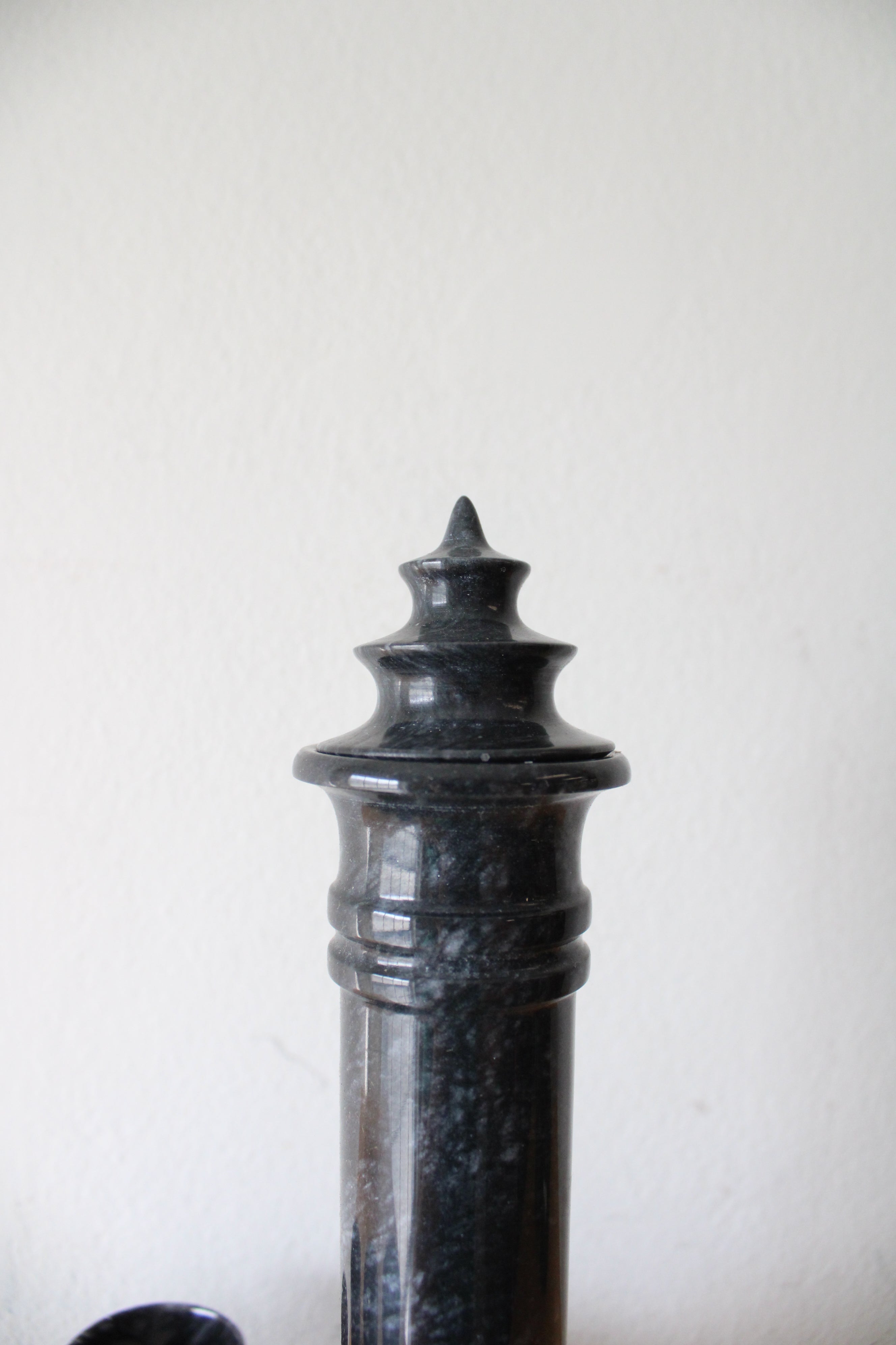 Vintage Black Gray Marble Sake Decanter & Mini Goblet Tray Set