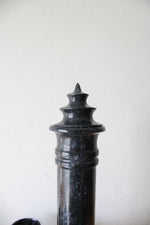 Vintage Black Gray Marble Sake Decanter & Mini Goblet Tray Set