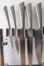 Utopia Kitchen 5-Piece Stainless Steel Knife Set & Clear Stand