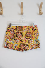 NEW LOFT Yellow Paisley Patterned Riviera Shorts | 0P