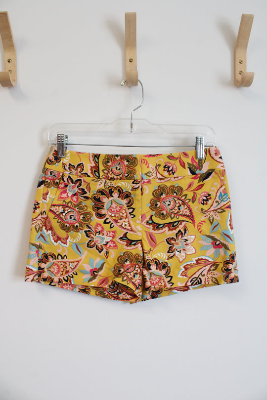 NEW LOFT Yellow Paisley Patterned Riviera Shorts | 0P