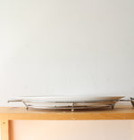 NEW Natura By Godinger Porcelain Oval Serving Platter & Metal Holder